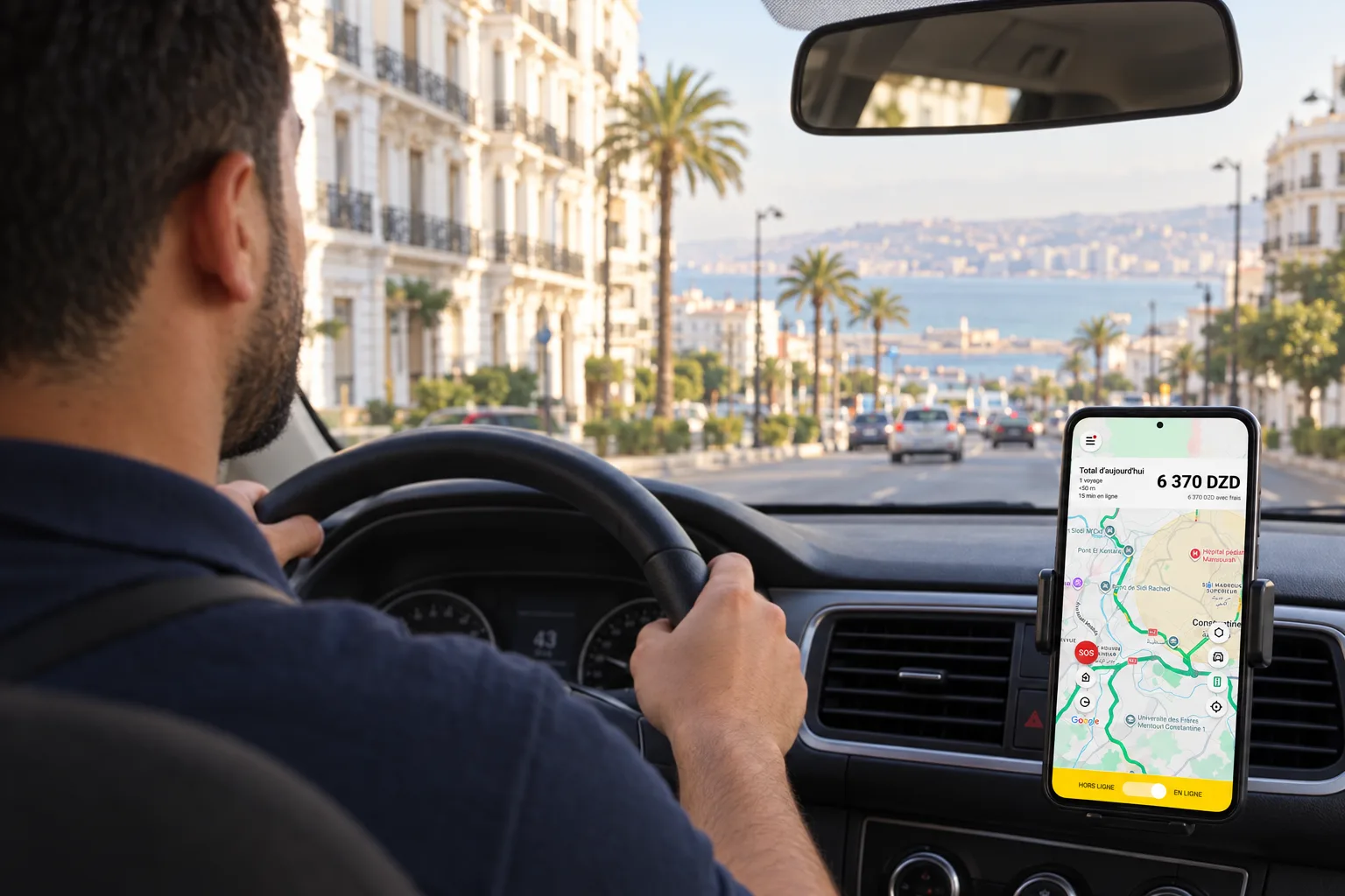Un chauffeur iTAXI PRO au volant de sa voiture