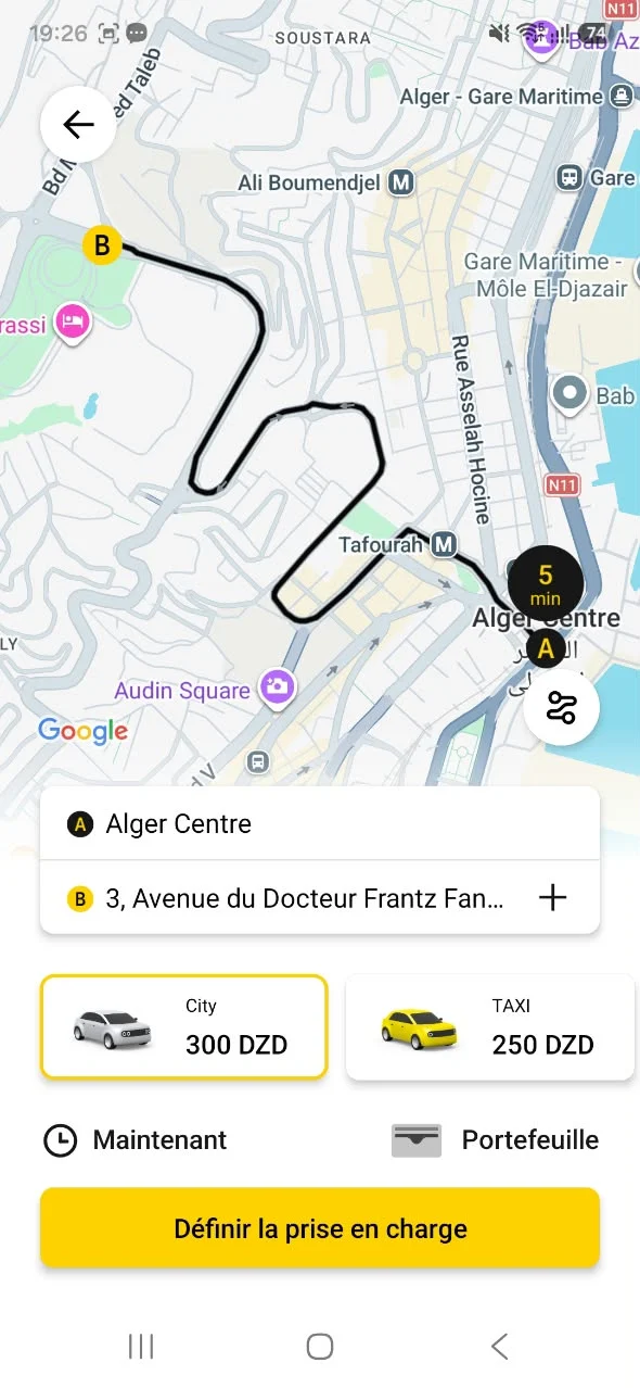 L’application iTAXI : une course dans Alger, avec le prix fixe de la voiture privée et du taxi avant de commander